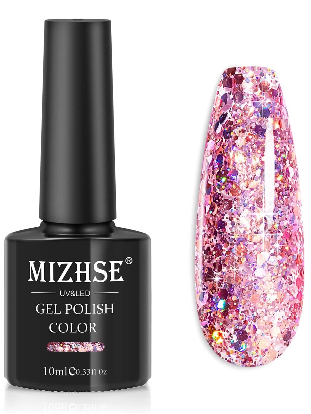 New pink chunky glitter  gel polish